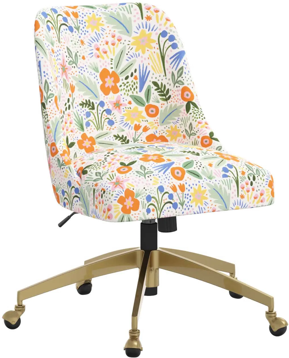 84-9GLDRPCMRMLTLCB Rifle Paper Co. Oxford Multi Color Floral Office Chair-1