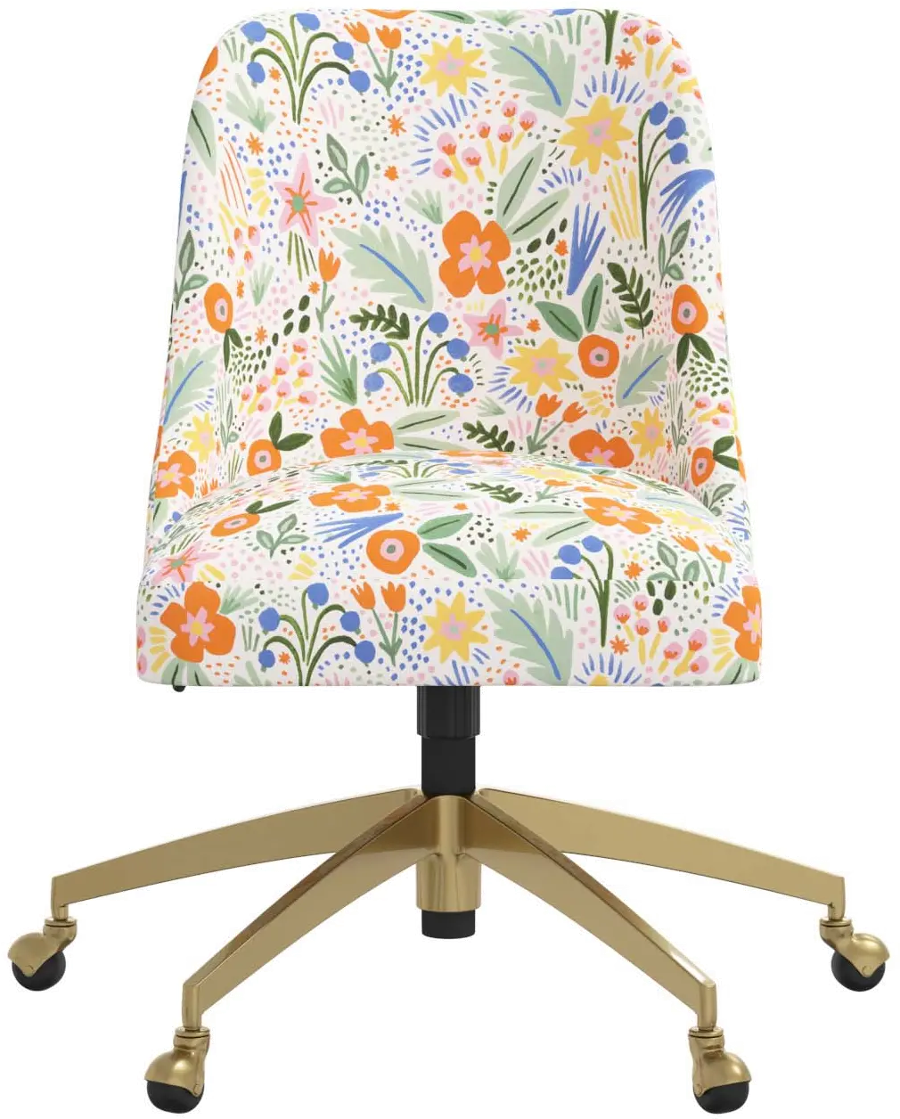 84-9GLDRPCMRMLTLCB Rifle Paper Co. Oxford Multi Color Floral Office Chair-3
