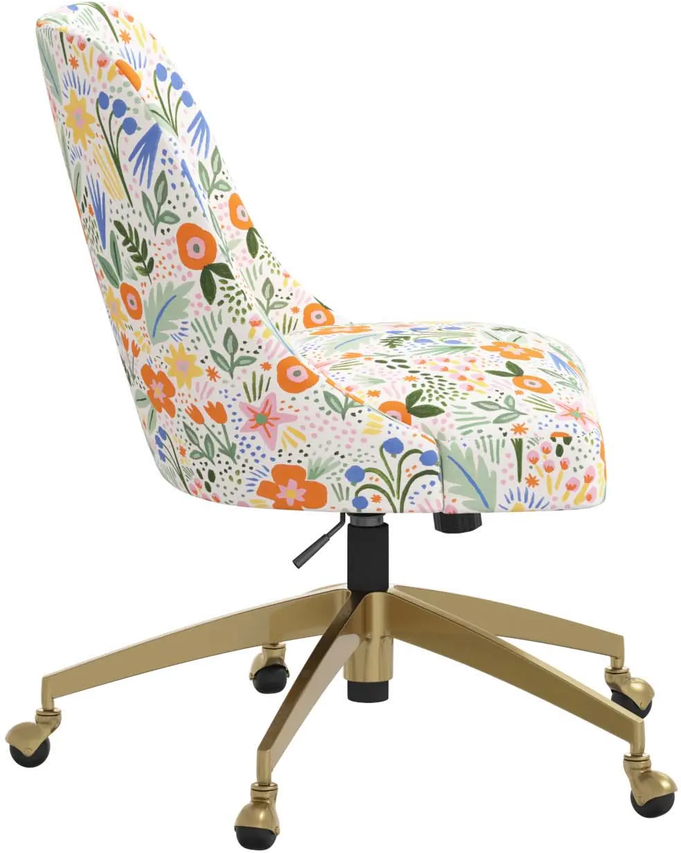 84-9GLDRPCMRMLTLCB Rifle Paper Co. Oxford Multi Color Floral Office Chair-4