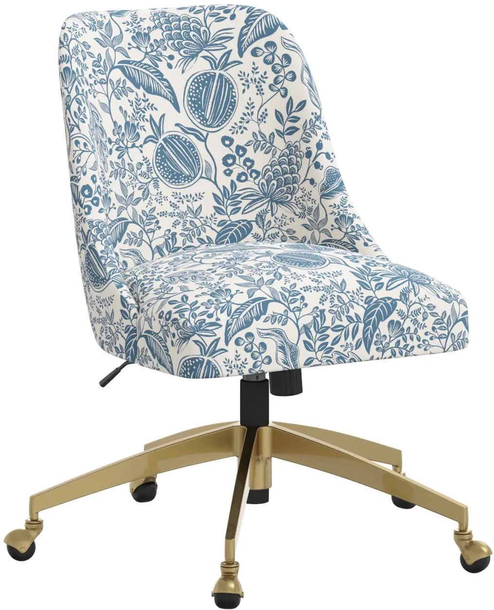 84-9GLDRPCPMBLULCB Rifle Paper Co. Oxford Blue Pomegranate Office Chair-1