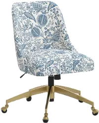 84-9GLDRPCPMBLULCB Rifle Paper Co. Oxford Blue Pomegranate Office Chair