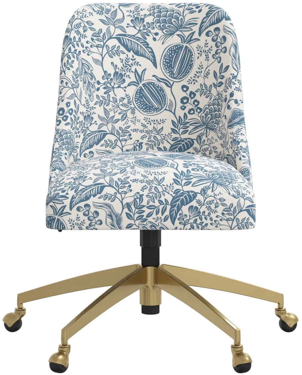 84-9GLDRPCPMBLULCB Rifle Paper Co. Oxford Blue Pomegranate Office Chair-4