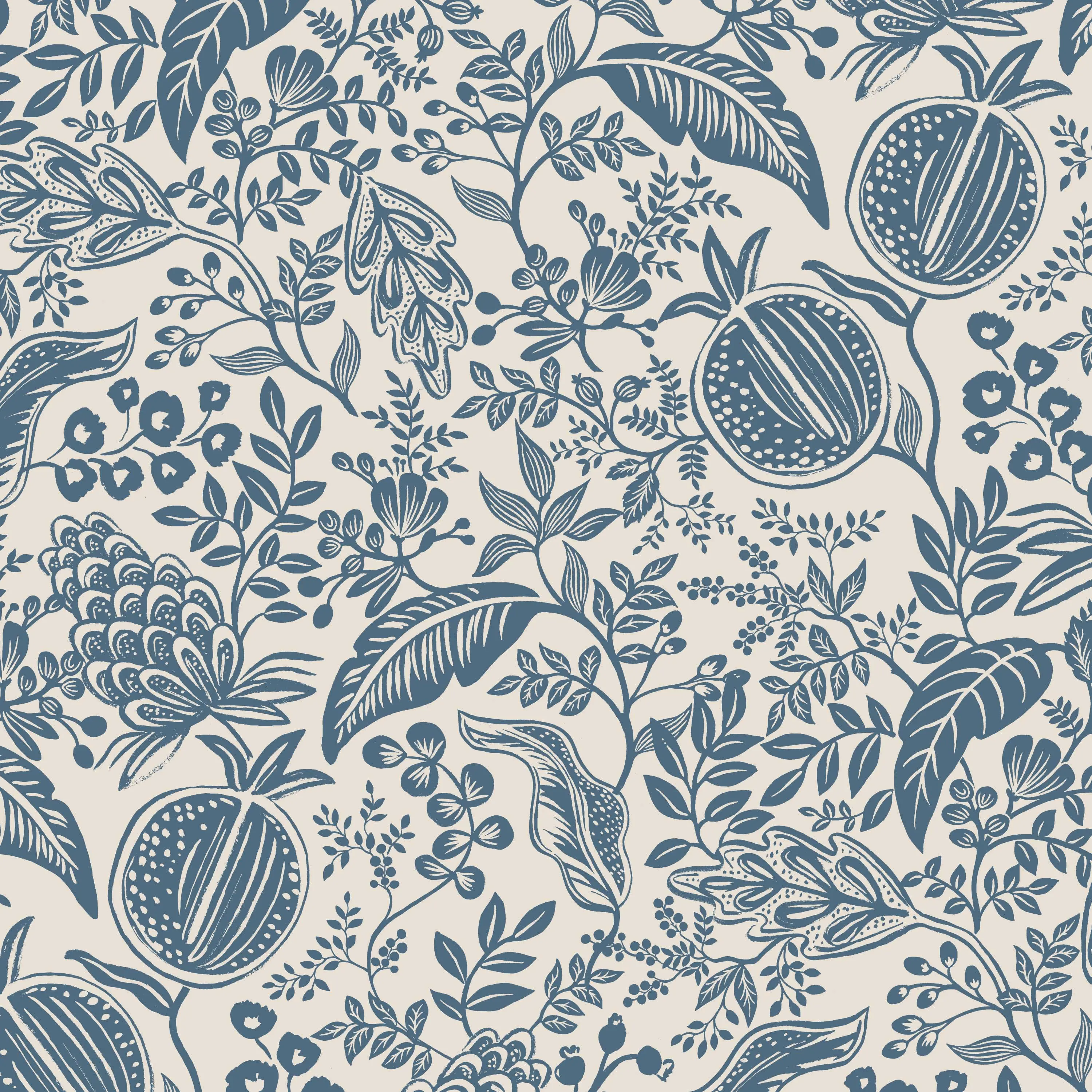 84-9GLDRPCPMBLULCB Rifle Paper Co. Oxford Blue Pomegranate Office Chair-6