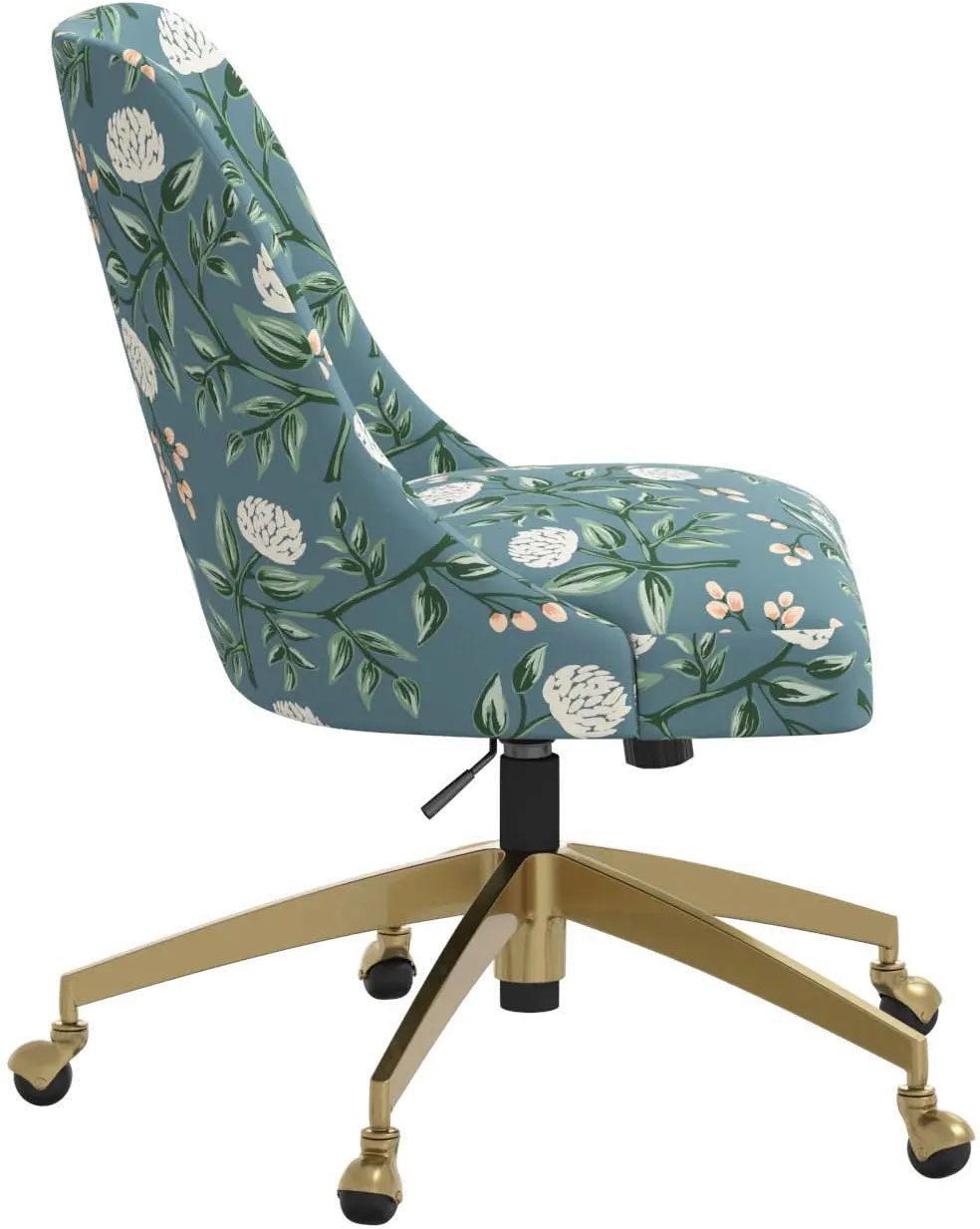 84-9GLDRPCPNEMRLCB Rifle Paper Co. Oxford Emerald Peonies Office Chair-2