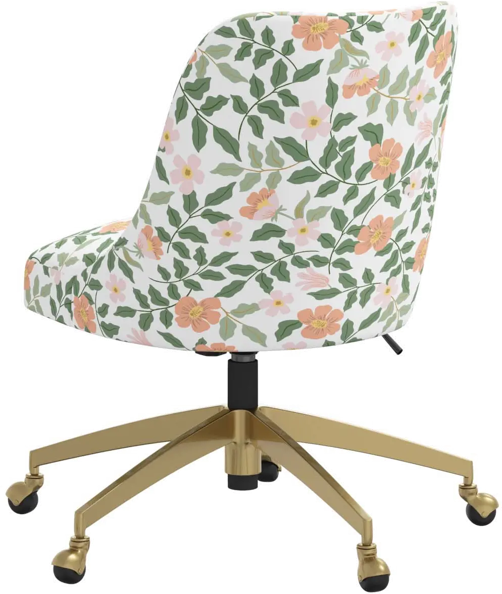 84-9GLDRPCPRBLSCRMLCB Rifle Paper Co. Oxford Primrose Blush Office Chair-3