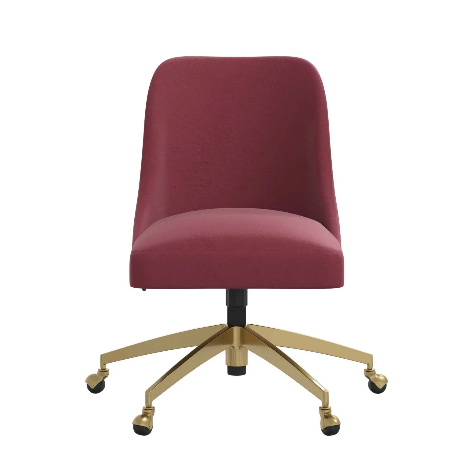 84-9GLDVLVBR Angela Velvet Berry Gold Base Office Chair-1