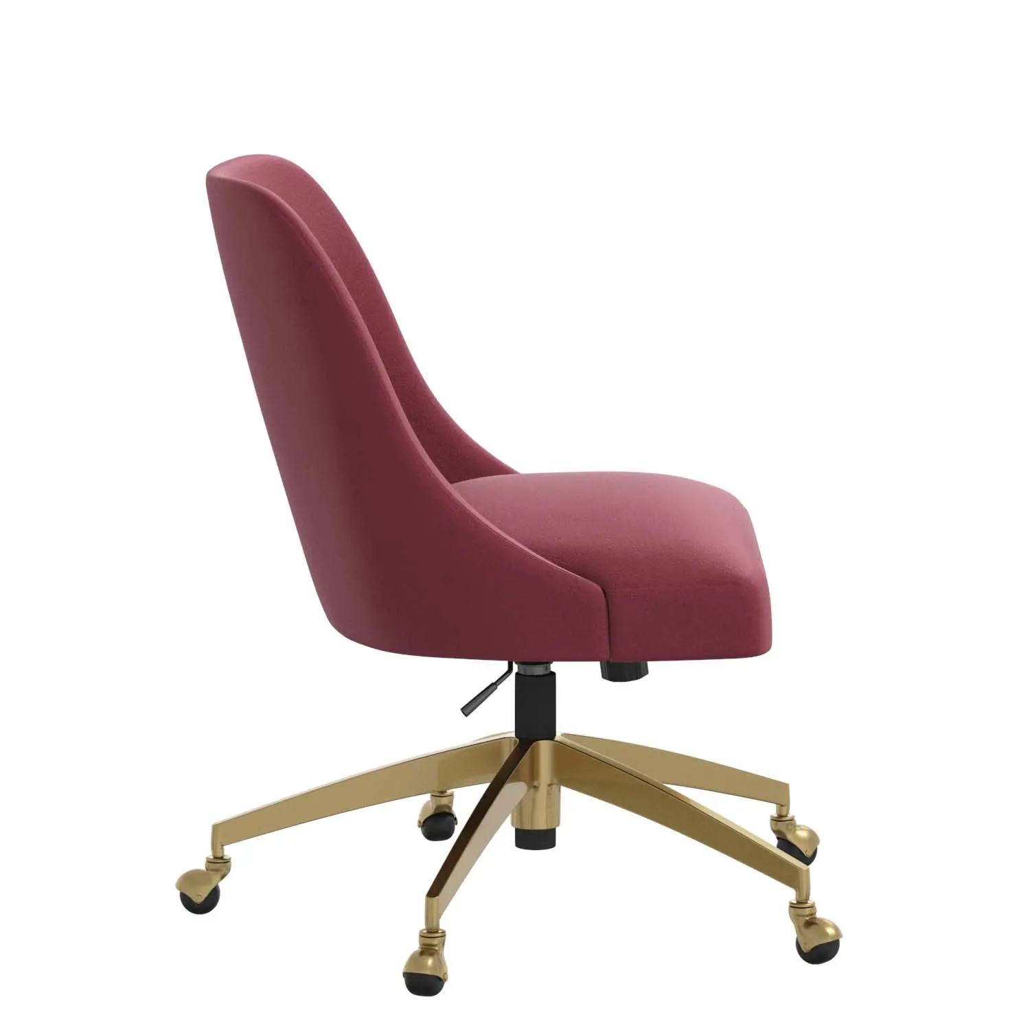 84-9GLDVLVBR Angela Velvet Berry Gold Base Office Chair-3