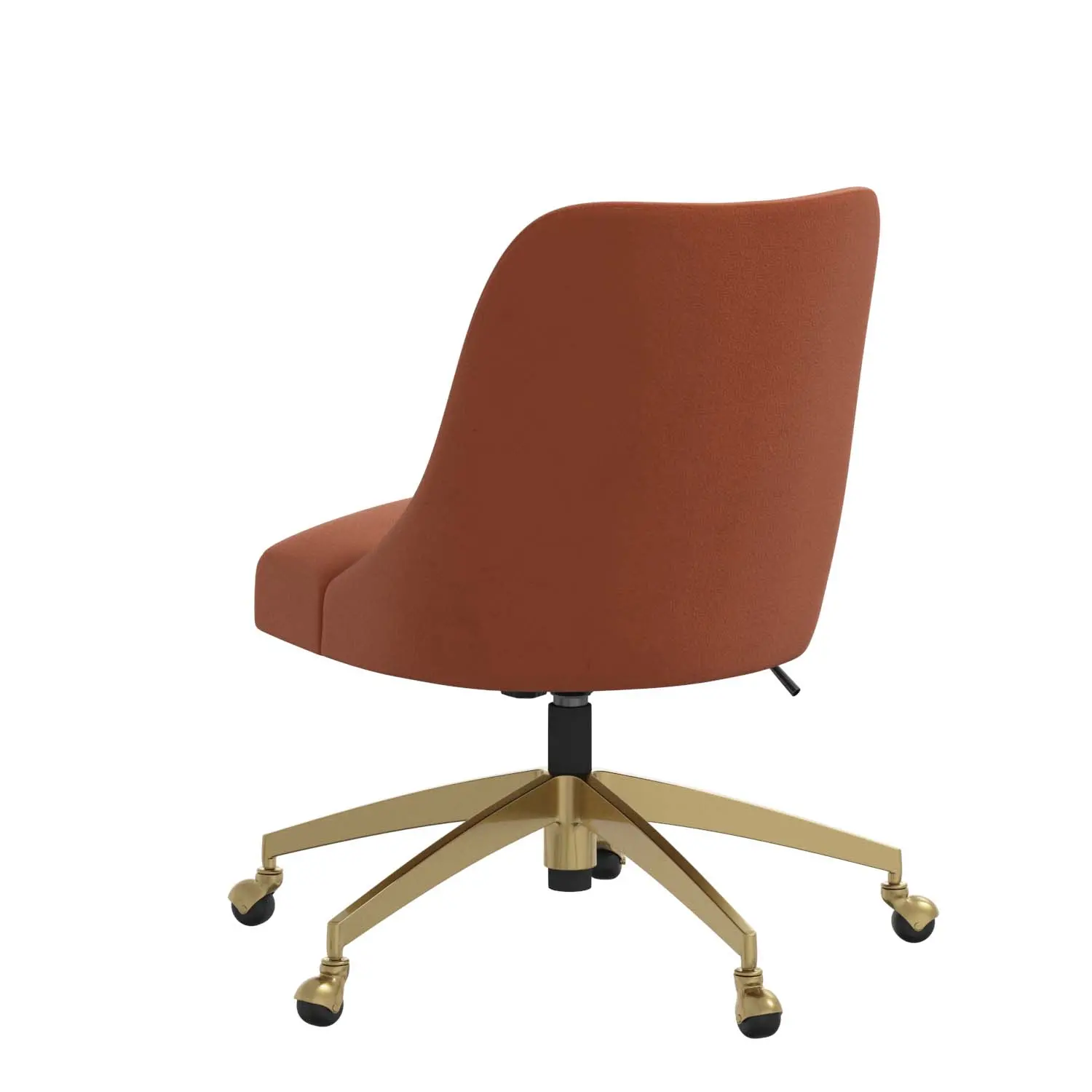 84-9GLDVLVBRNORN Angela Velvet Burnt Orange Gold Base Office Chair-4