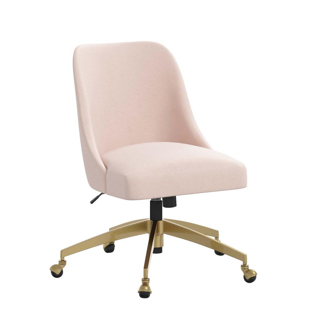 Angela Velvet Blush Gold Base Office Chair