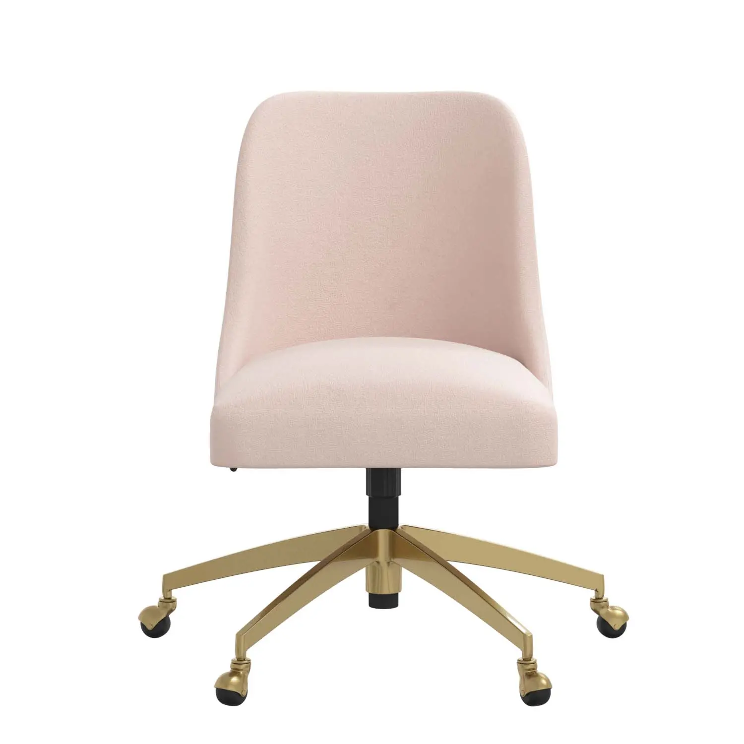 84-9GLDVLVTBLSH Angela Velvet Blush Gold Base Office Chair-1
