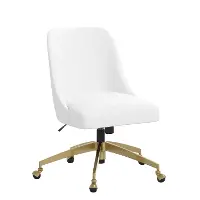 84-9GLDVLVWHT Angela Velvet White Gold Base Office Chair