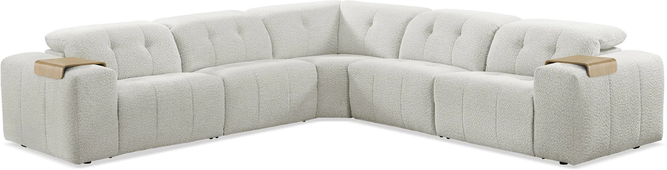 Azalea Beige 5-Piece Power Reclining Sectional-1