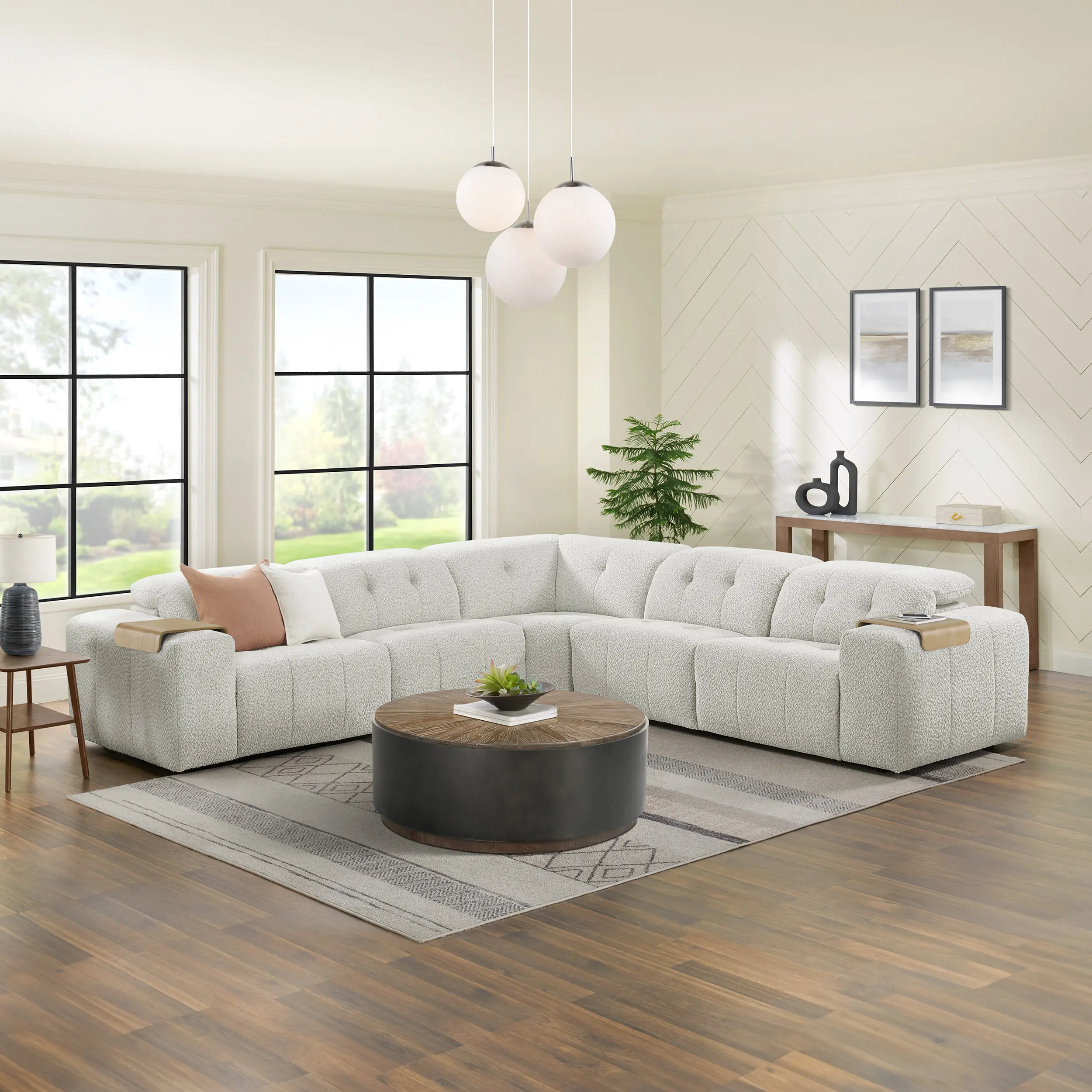 Azalea Beige 5-Piece Power Reclining Sectional-2