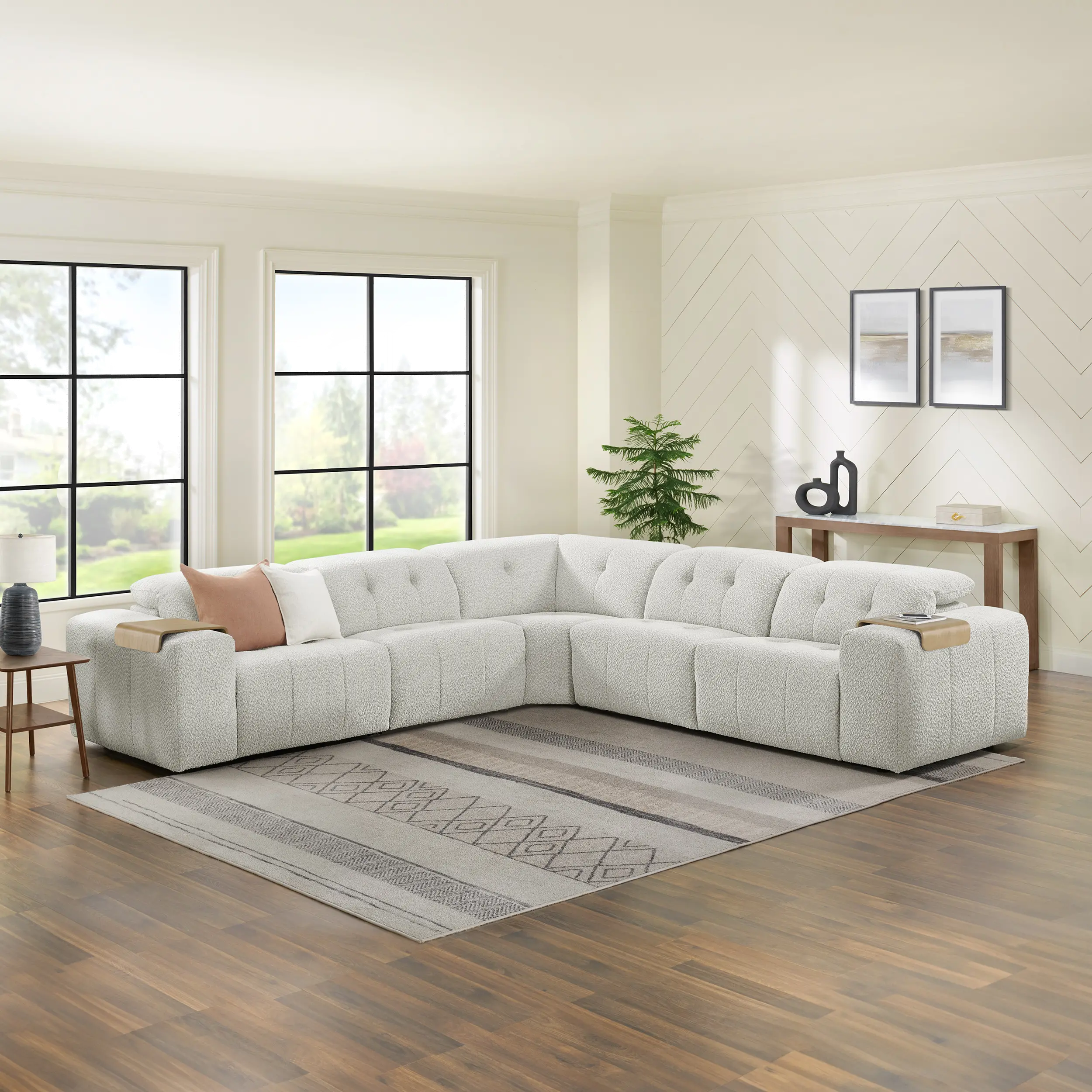 Azalea Beige 5-Piece Power Reclining Sectional-3
