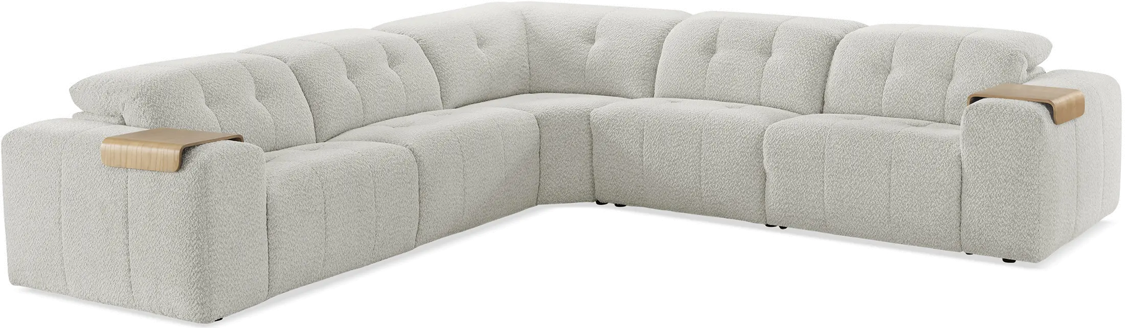 Azalea Beige 5-Piece Power Reclining Sectional-4