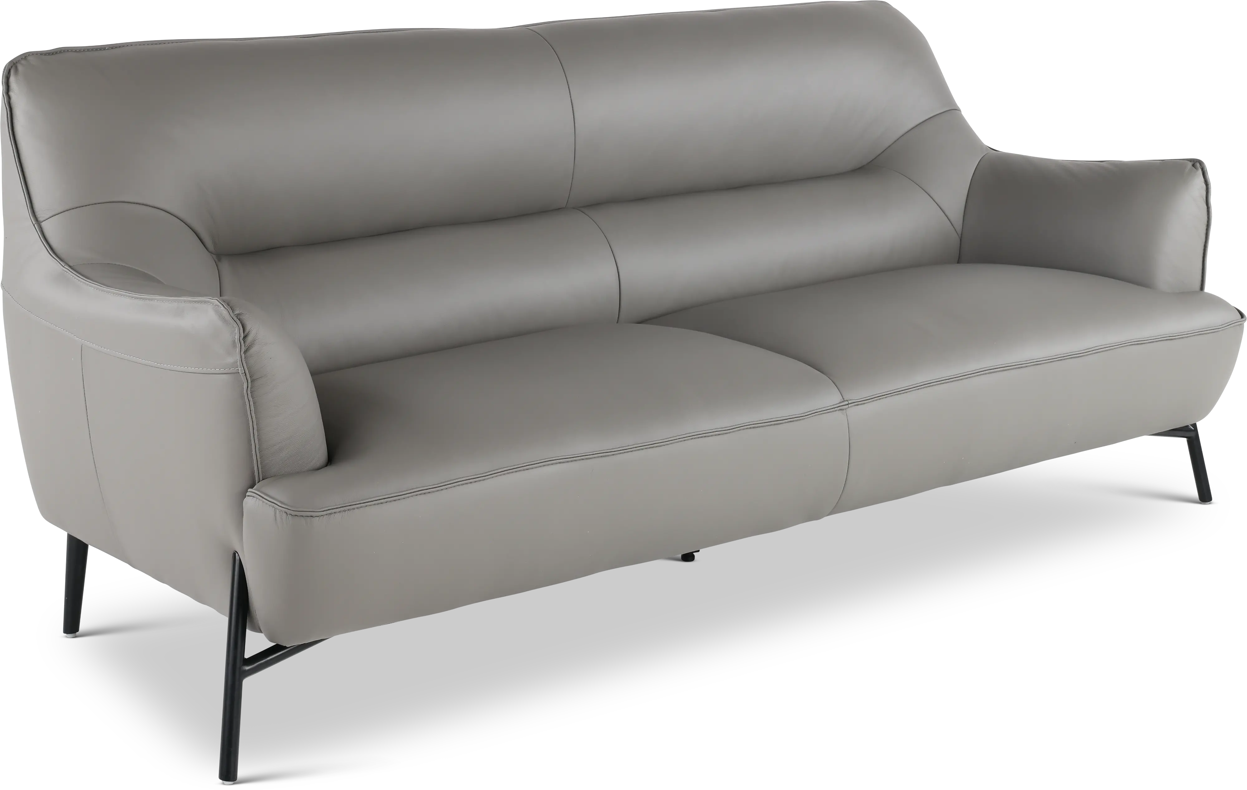 Sassari Gray Leather Sofa-4