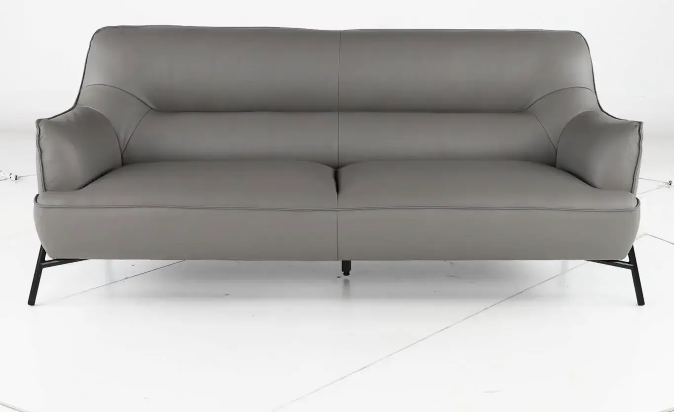 Sassari Gray Leather Sofa-5