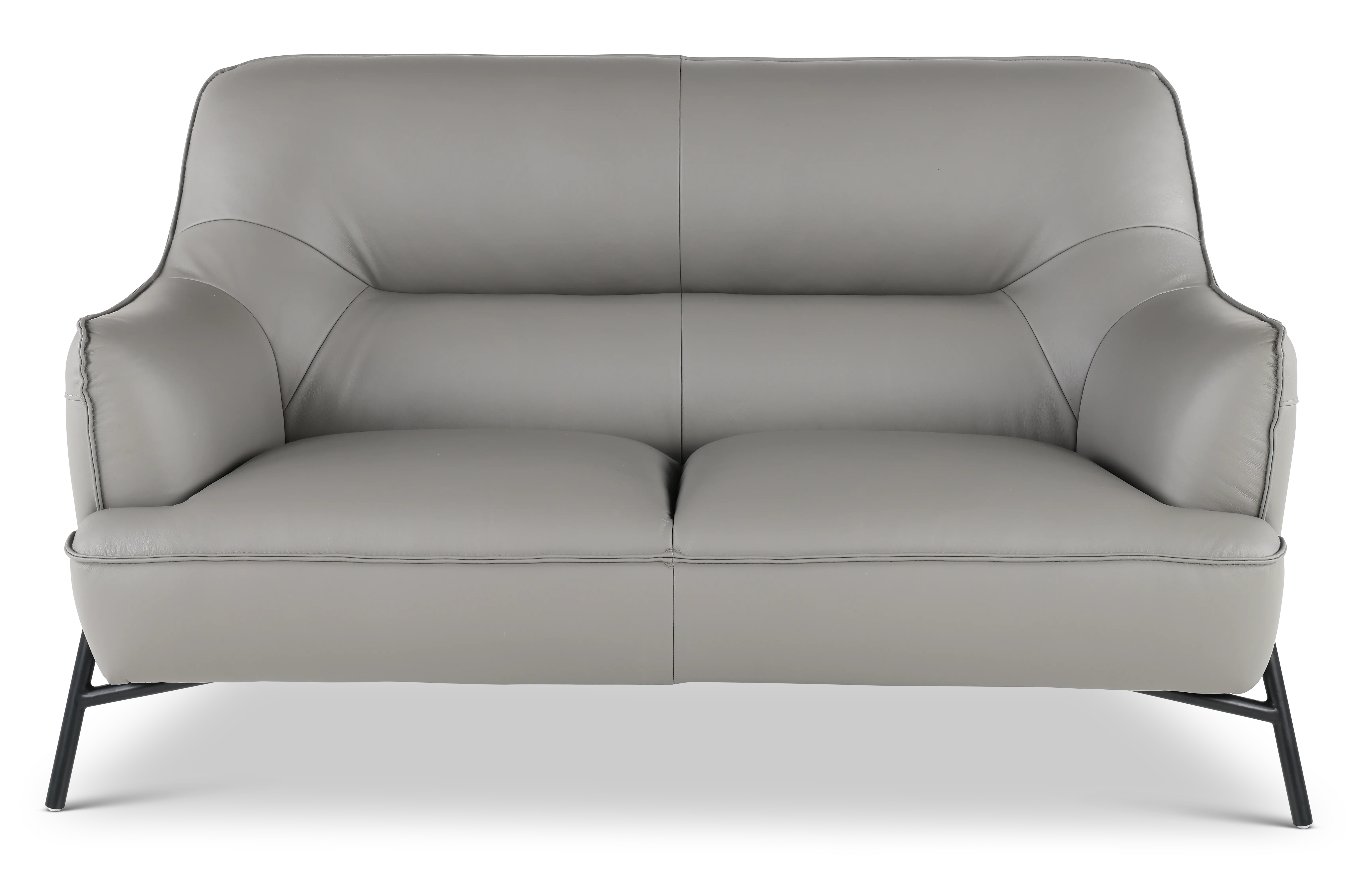 Sassari Gray Leather Loveseat-1