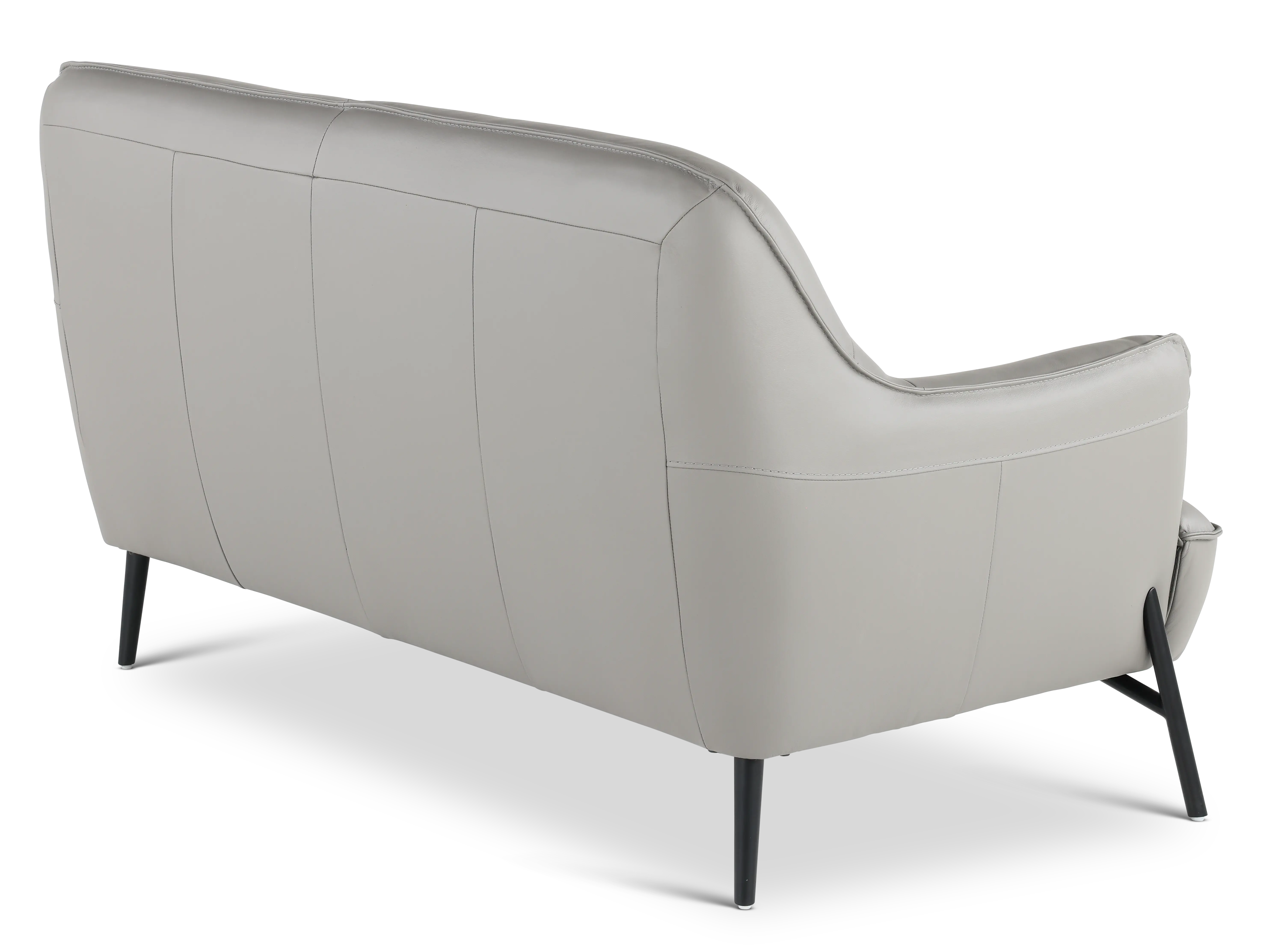 Sassari Gray Leather Loveseat-6