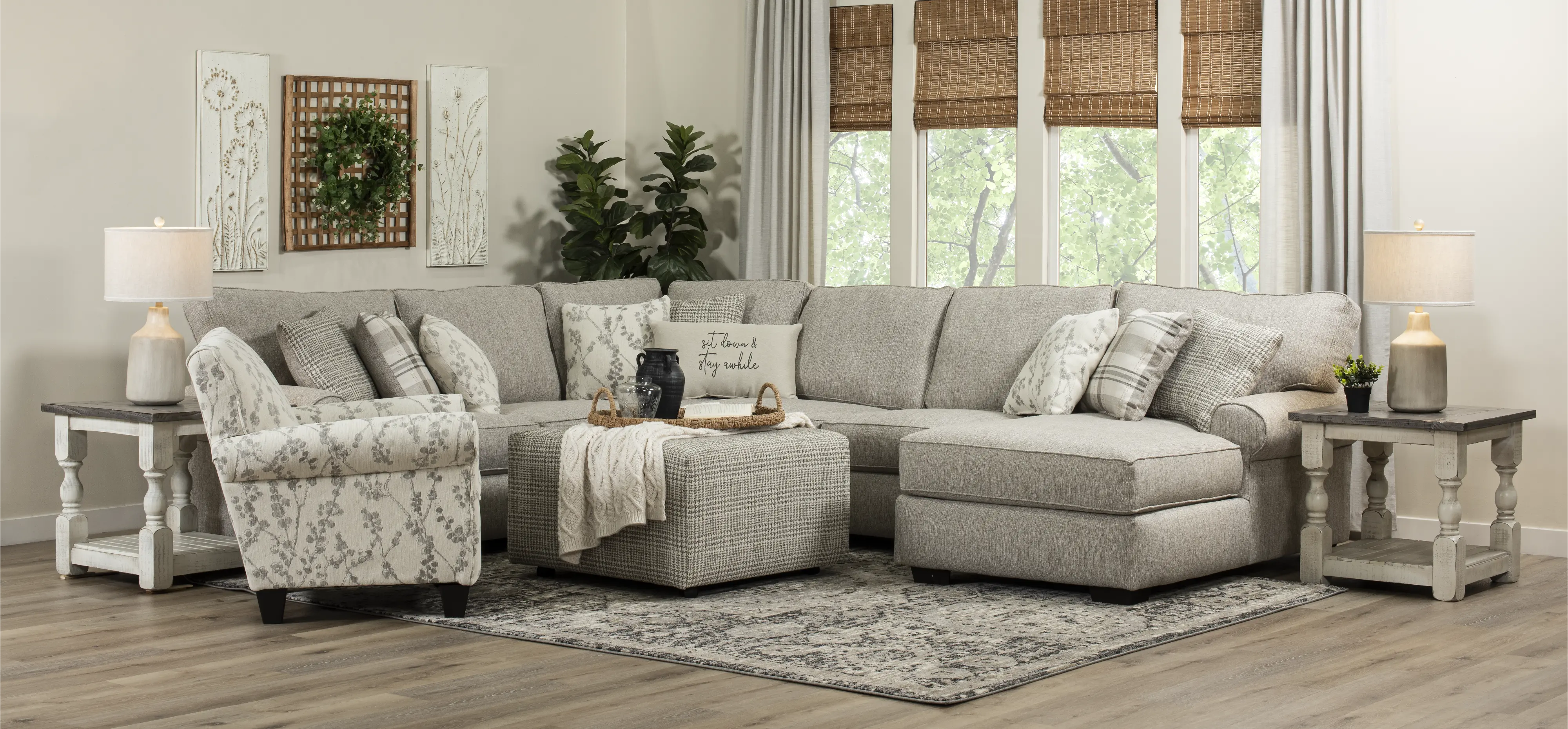 Celadon Linen White and Gray Accent Chair-10