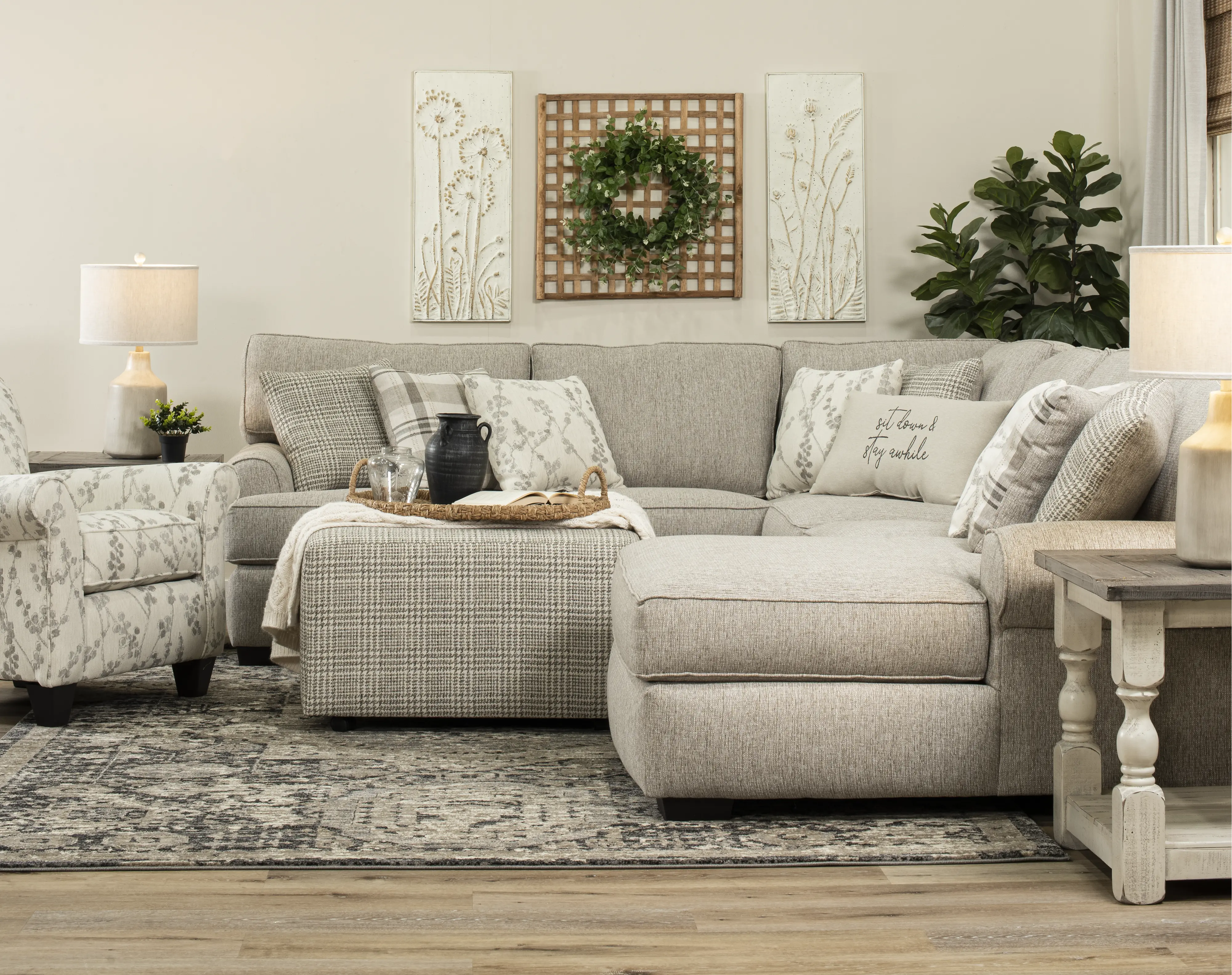 Celadon Linen White and Gray Accent Chair-11