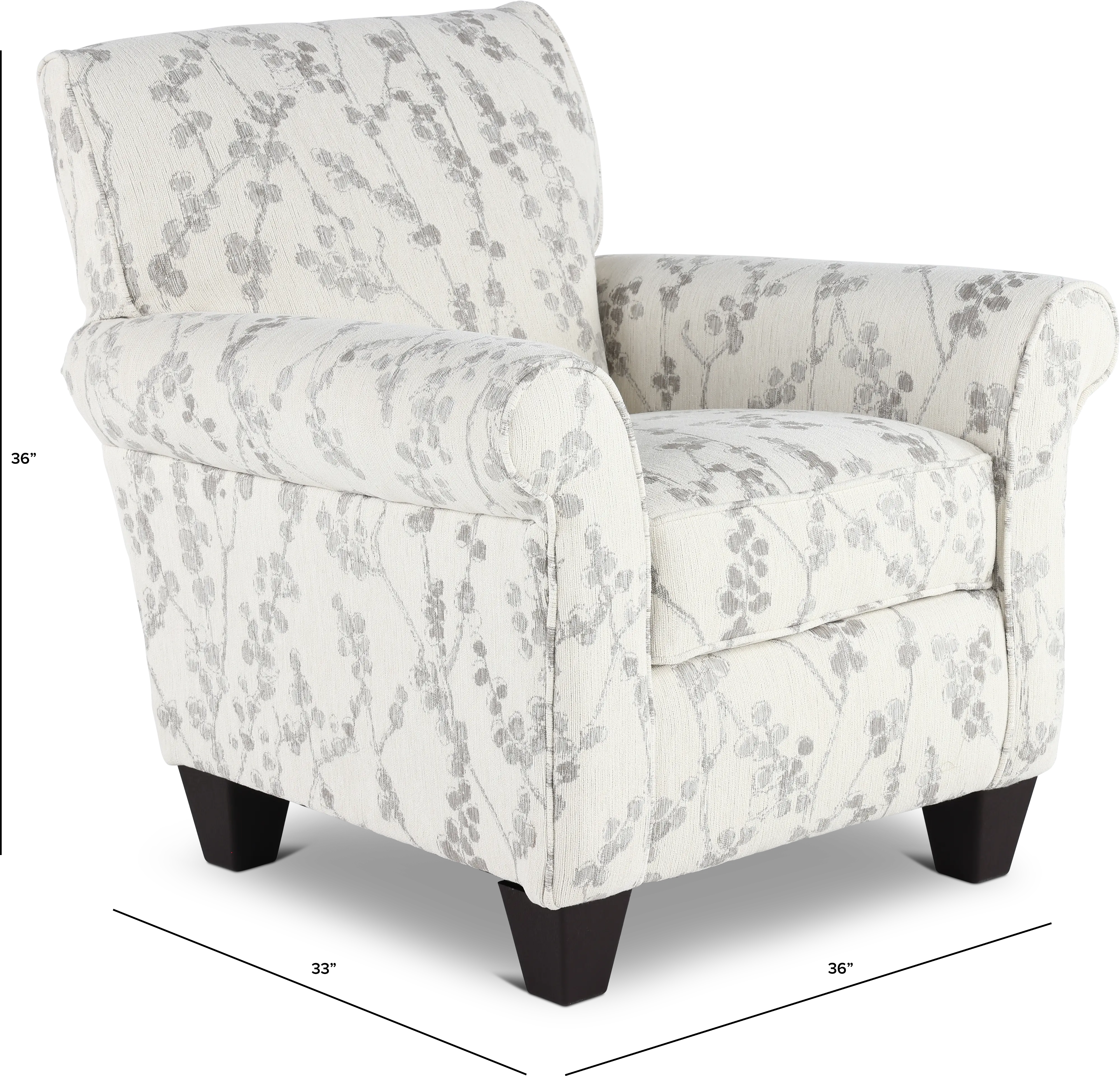 Celadon Linen White and Gray Accent Chair-3
