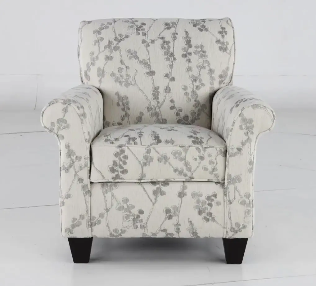 Celadon Linen White and Gray Accent Chair-5