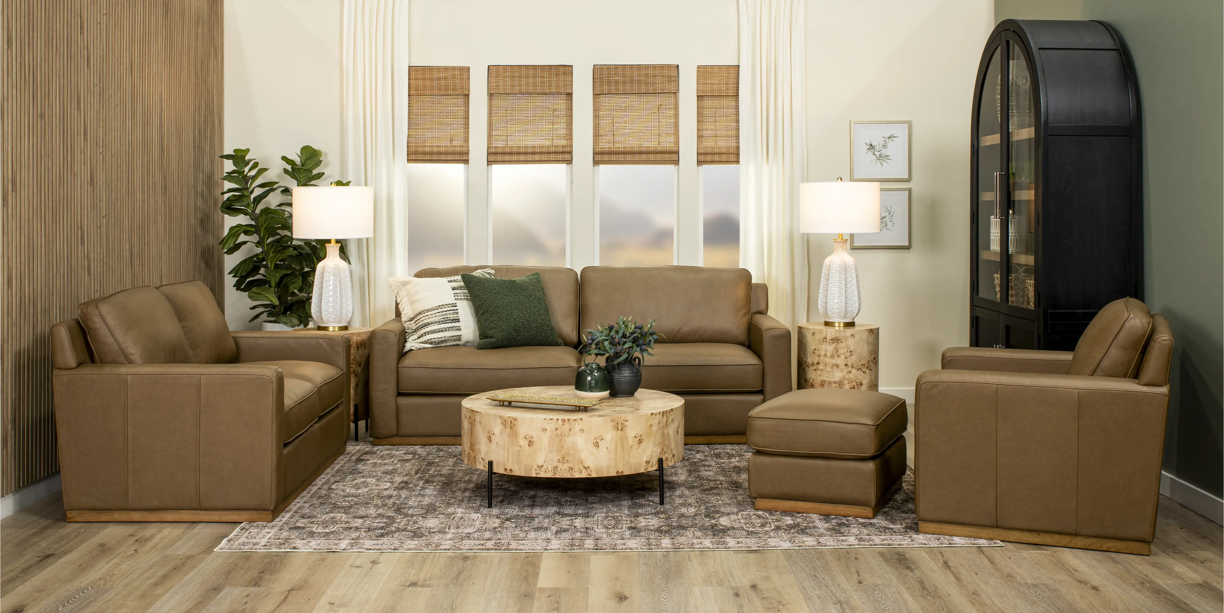 Mason Brown Leather Sofa-4