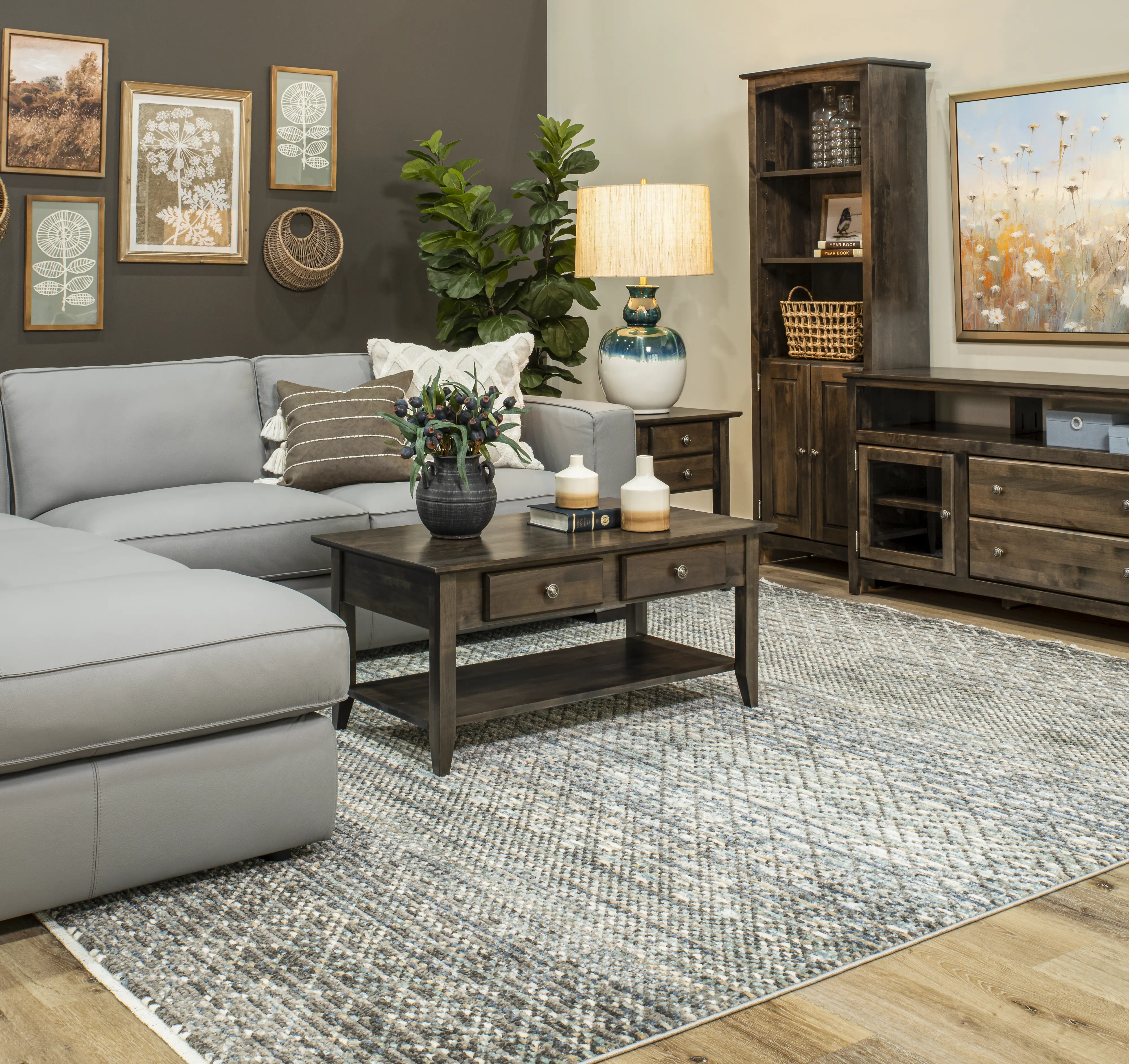 Universal Dark Brown Bookcase Pier-2