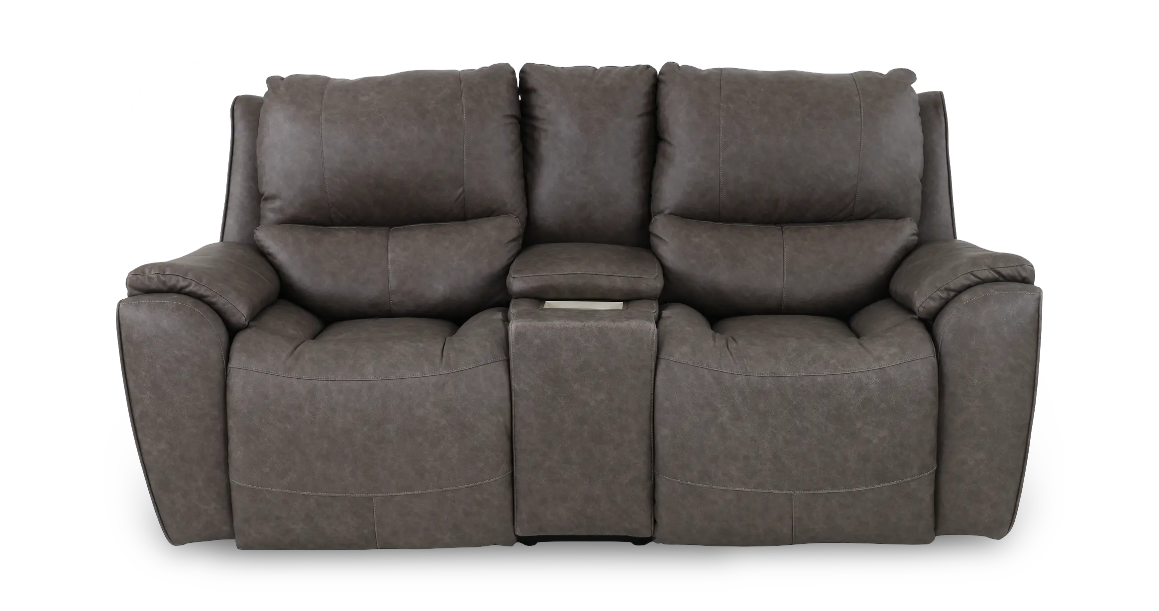 True Grit Greystone Power Reclining Loveseat with Console-1