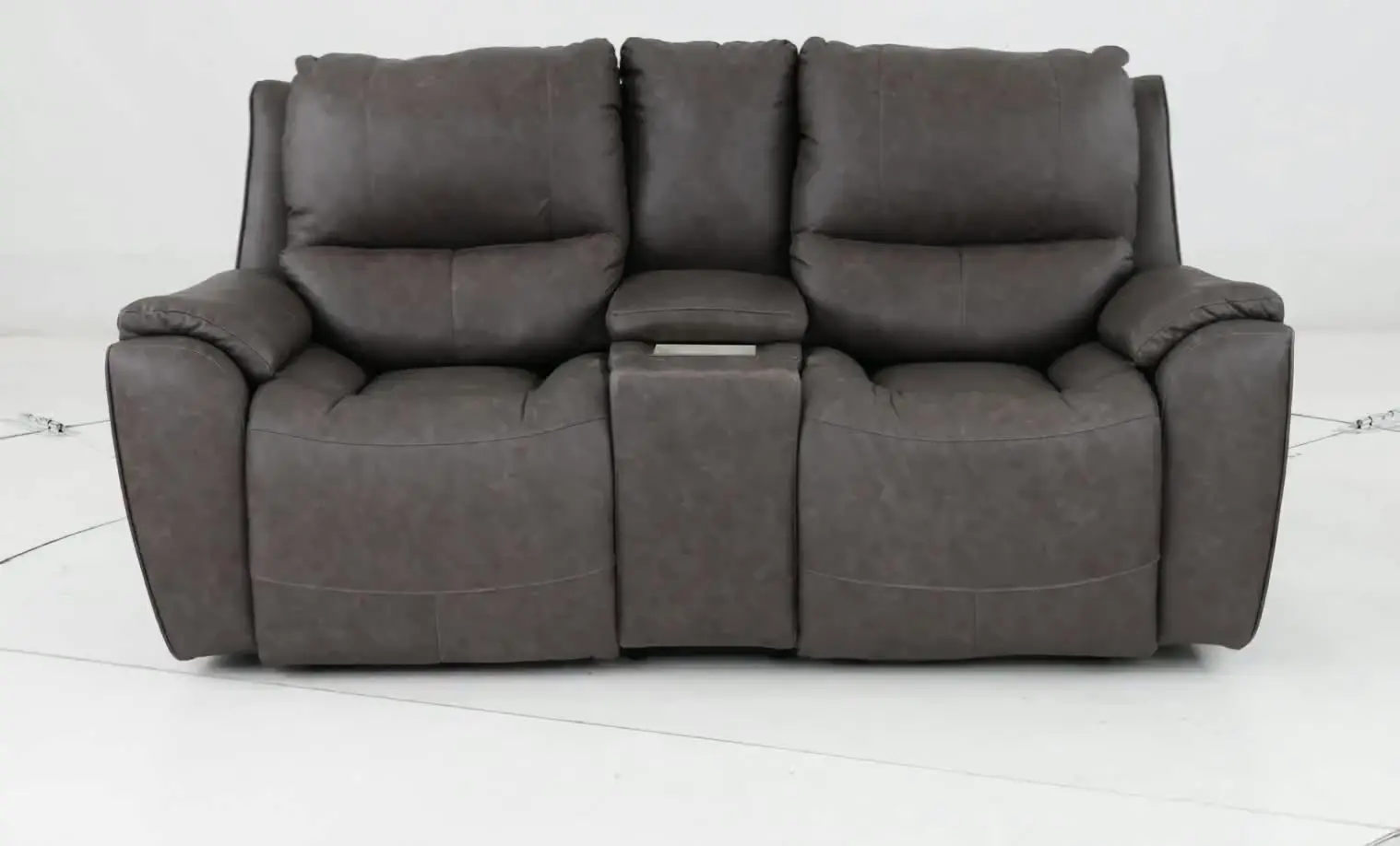 True Grit Greystone Power Reclining Loveseat with Console-12