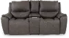 True Grit Greystone Power Reclining Loveseat with Console