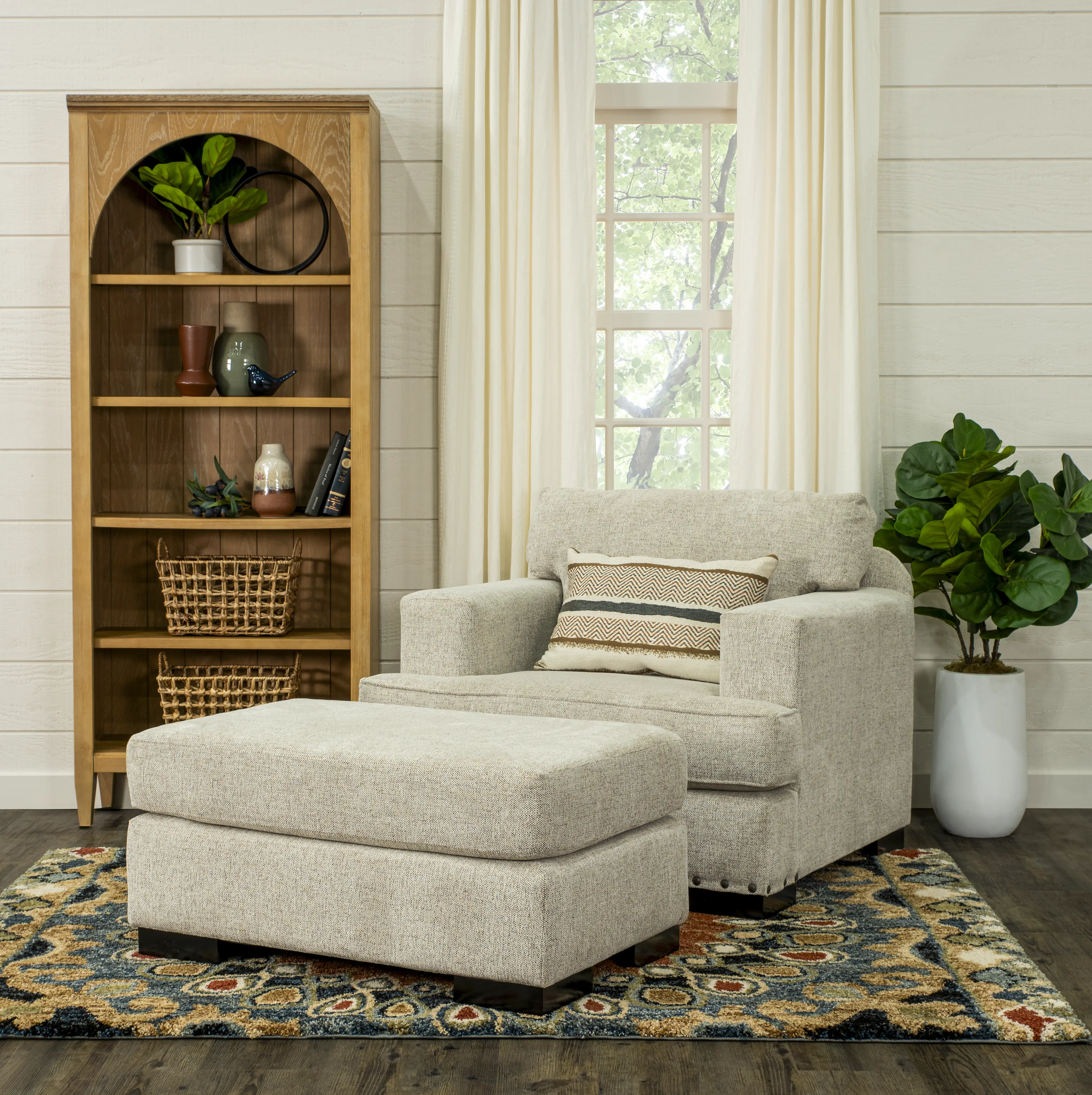 Langley Tan Ottoman-2