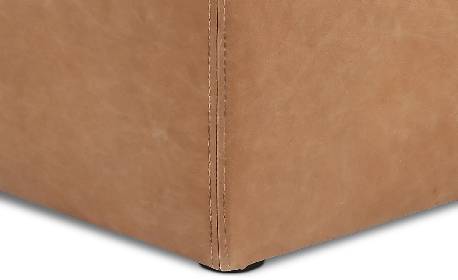 Acadia Taupe Leather Ottoman-6