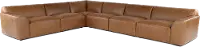 Acadia Taupe Leather 6 Piece Sectional