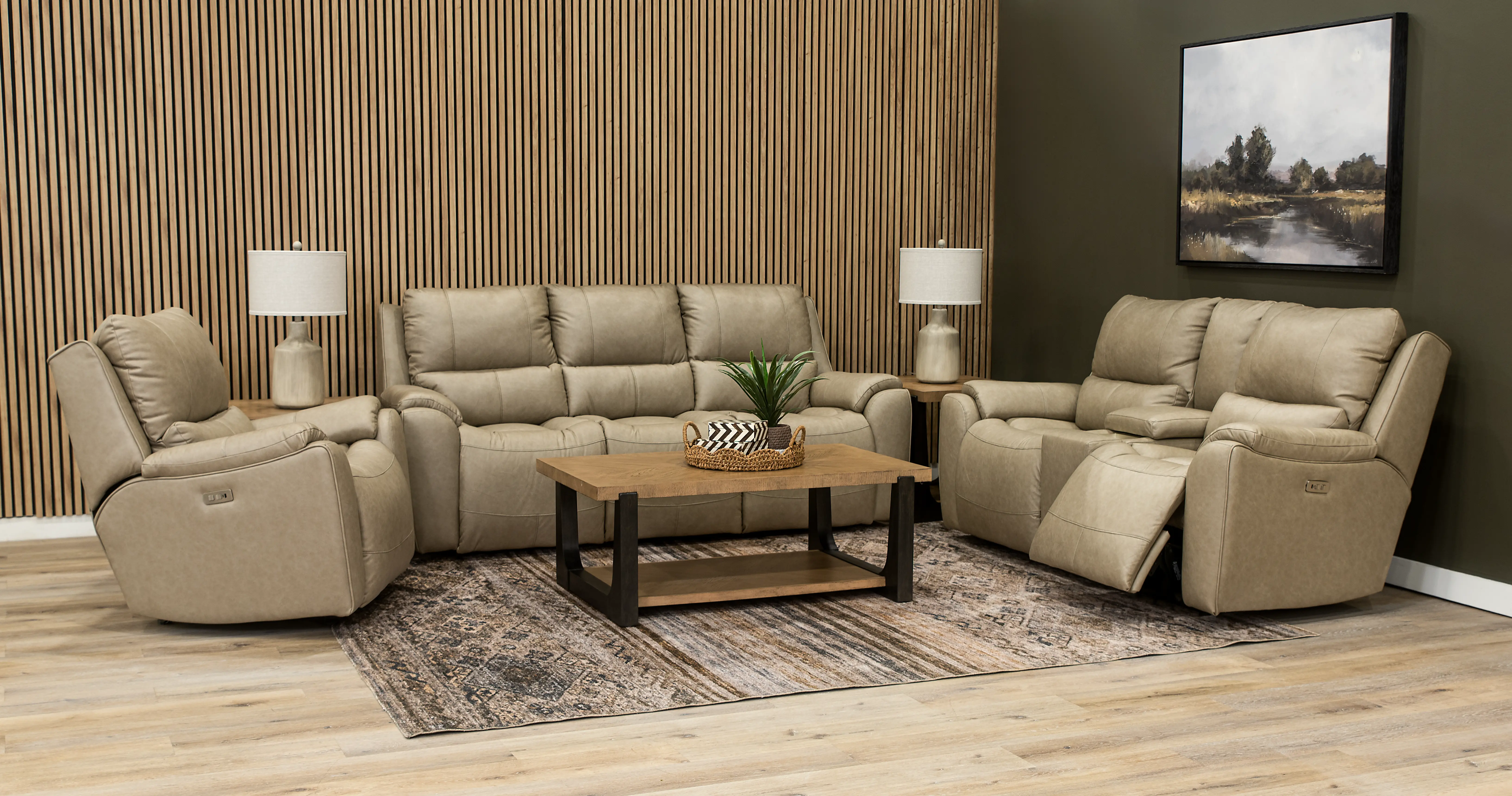 True Grit Platinum Power Reclining Loveseat with Console-14