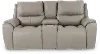 True Grit Platinum Power Reclining Loveseat with Console