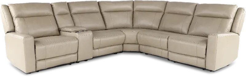 Madras Taupe 6-Piece Power Reclining Sectional