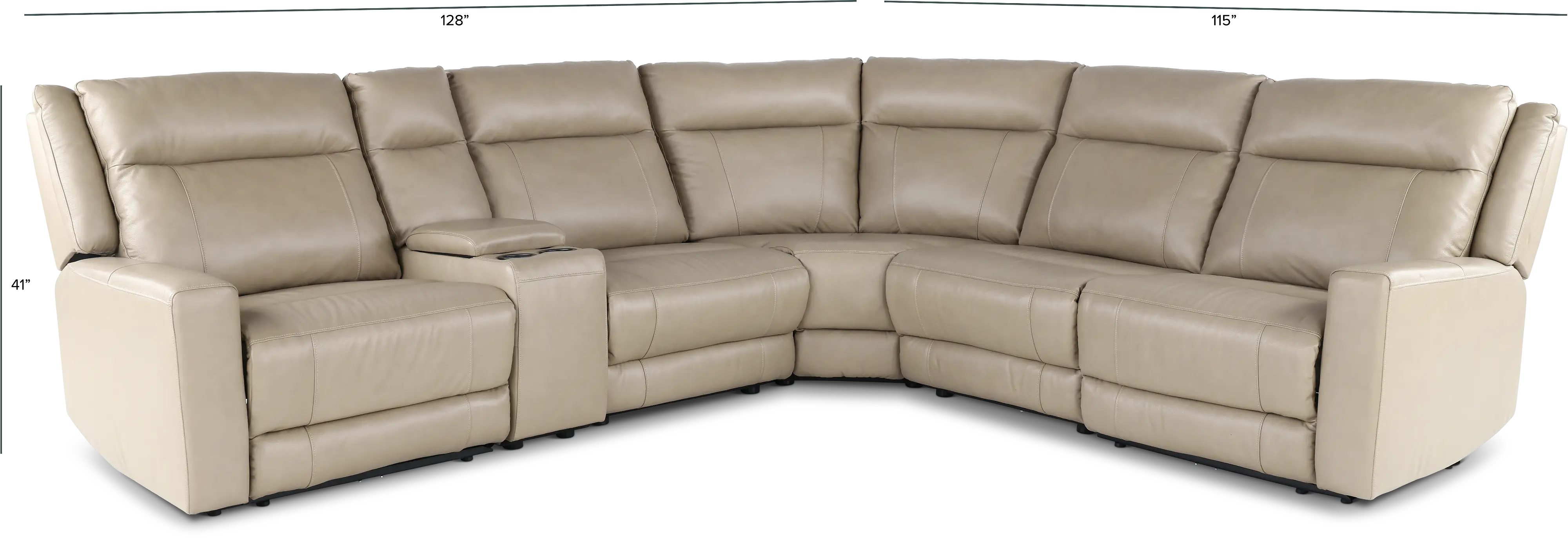 Madras Taupe 6-Piece Power Reclining Sectional-3