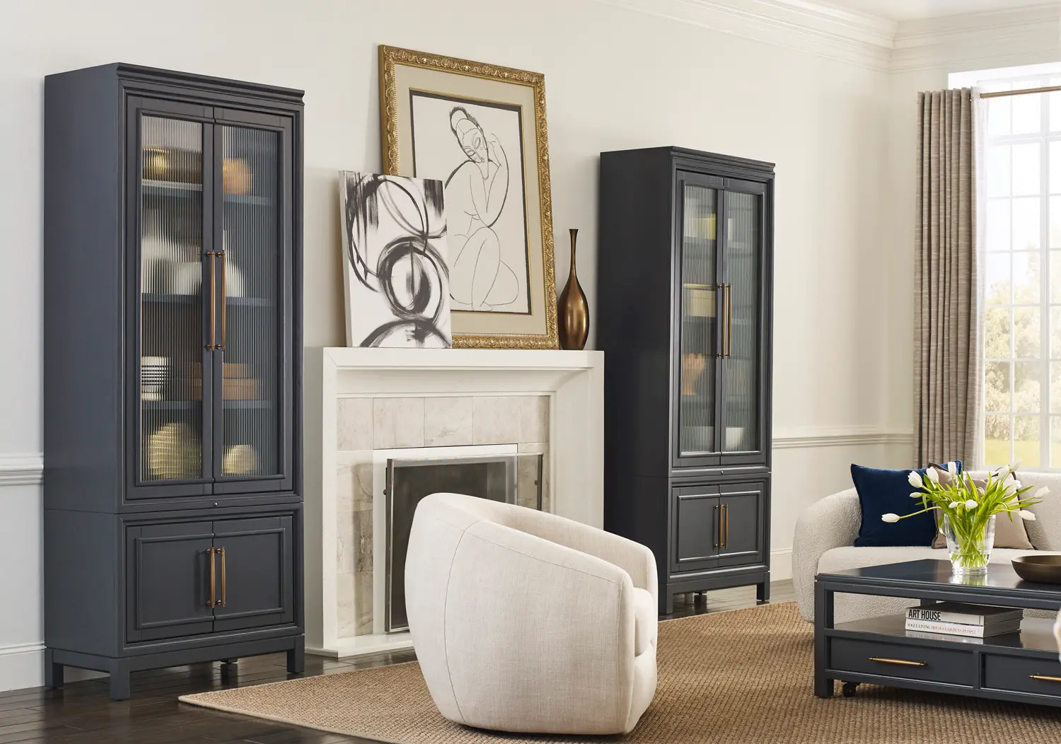 Alexander Blue Display Cabinet-2