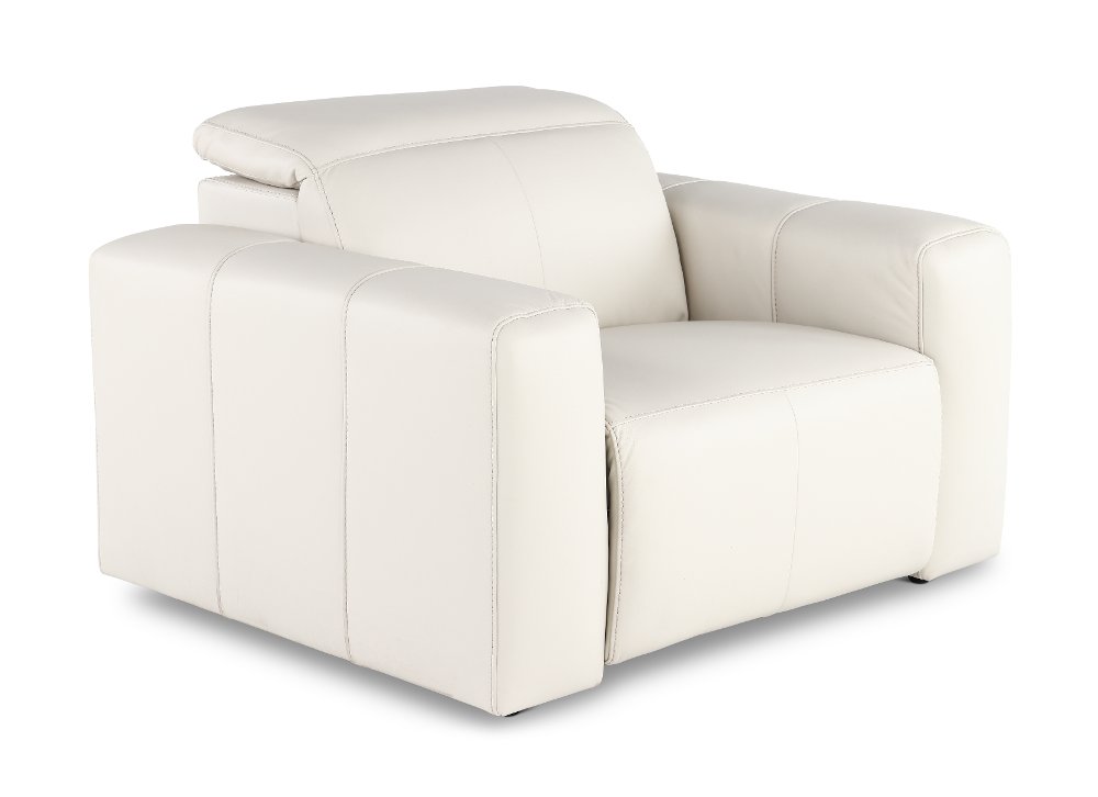 Airy Pebble White Power Recliner