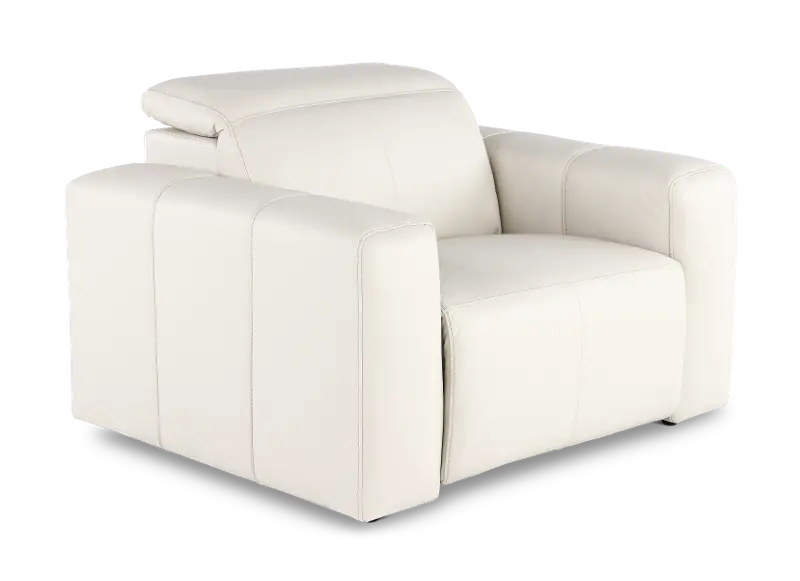Airy Pebble White Power Recliner