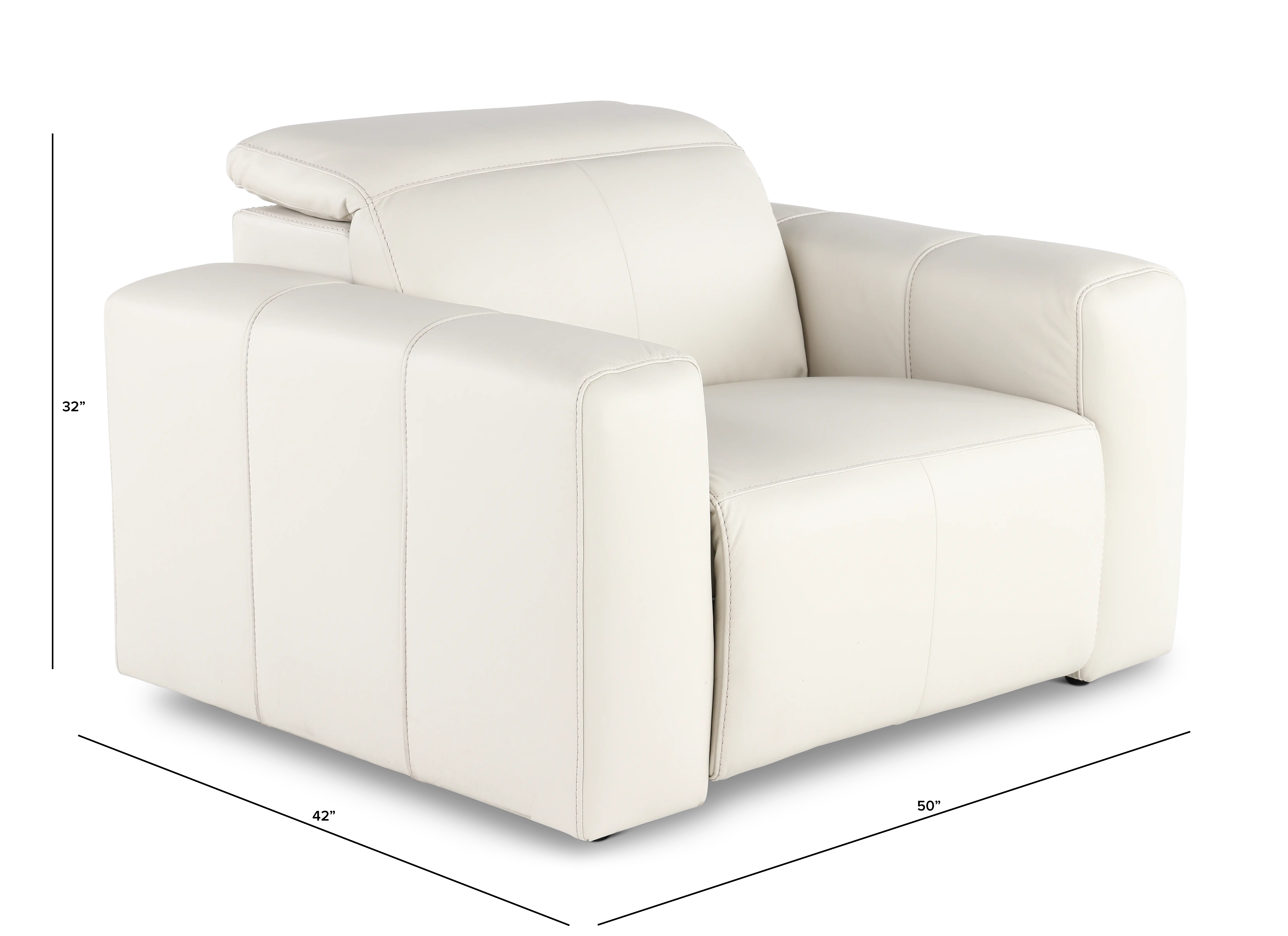Airy Pebble White Power Recliner-3