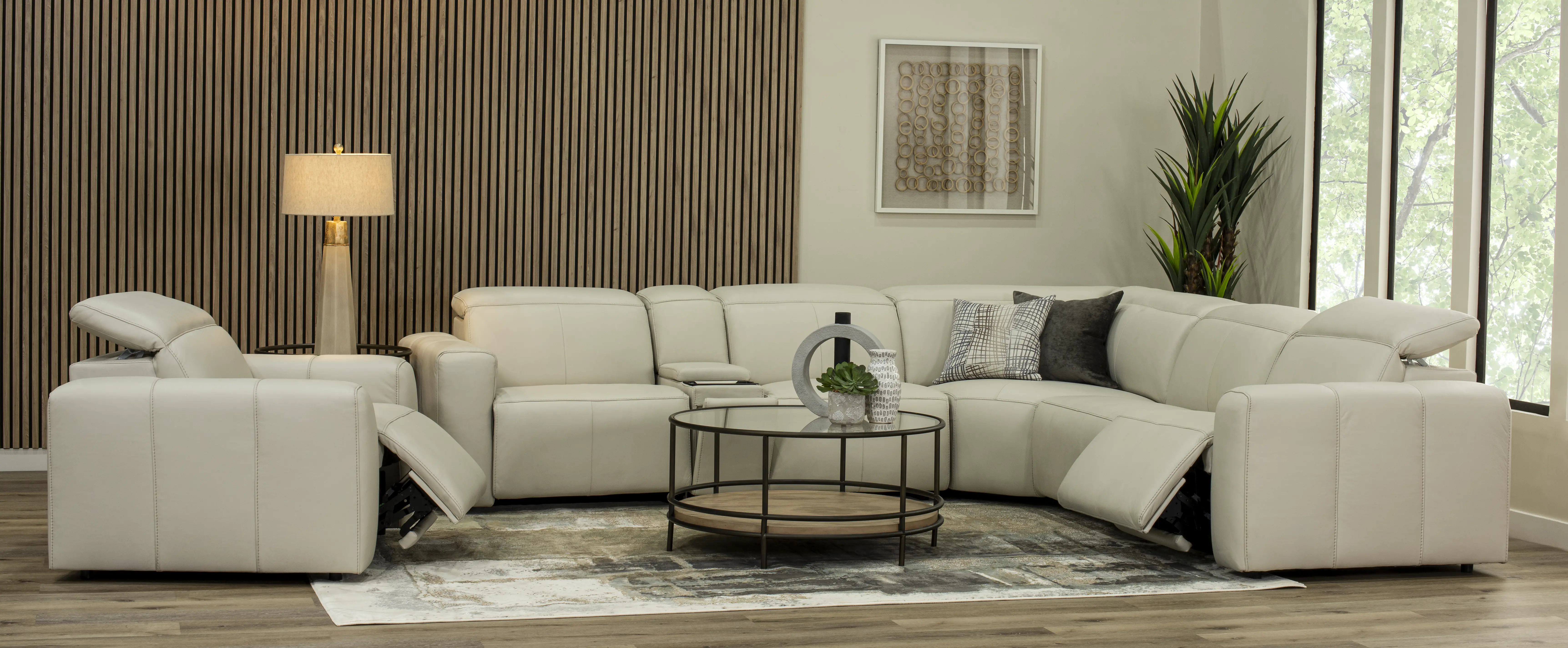 Airy Pebble White 6-Piece Power Reclining Sectional-2