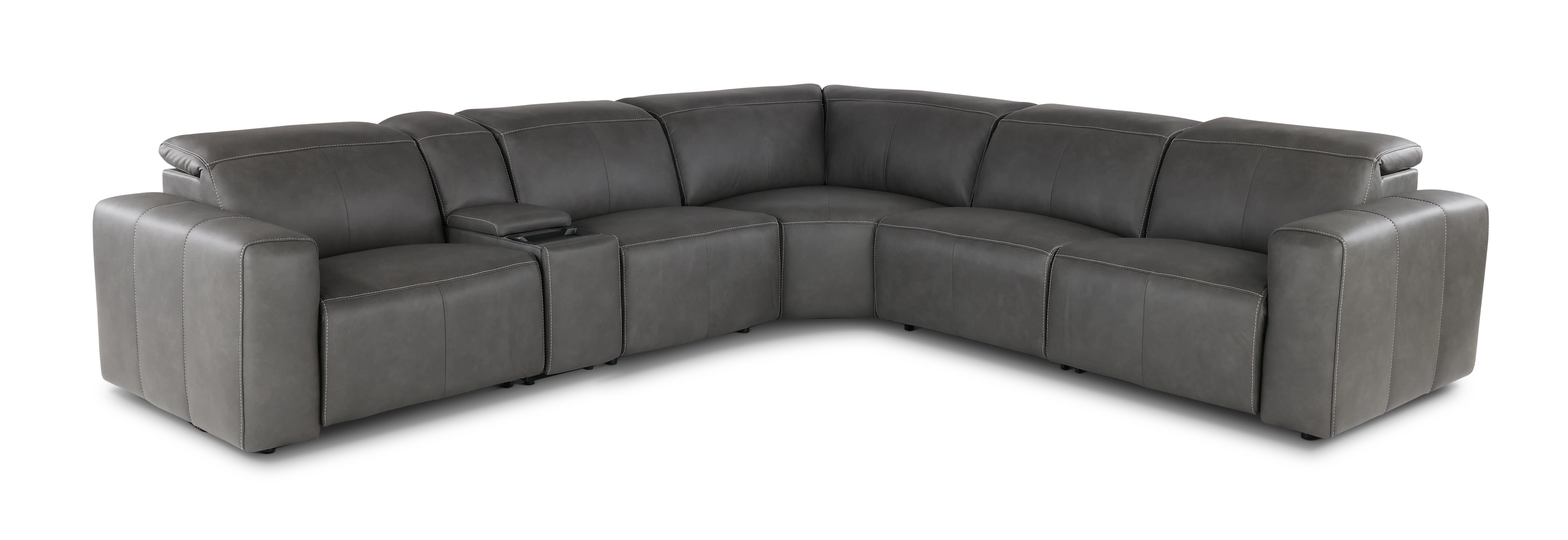 Airy Gunmetal Gray 6-Piece Power Reclining Sectional-1
