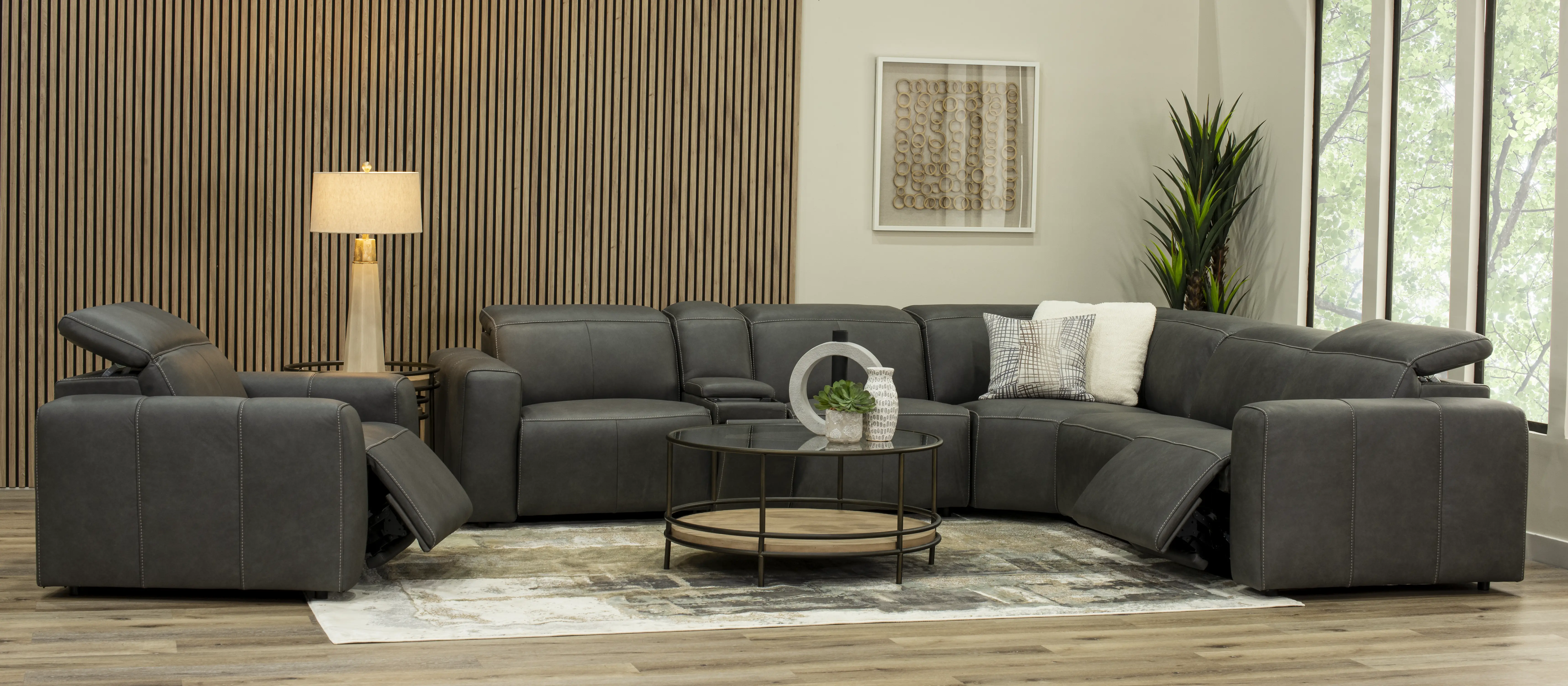 Airy Gunmetal Gray 6-Piece Power Reclining Sectional-2