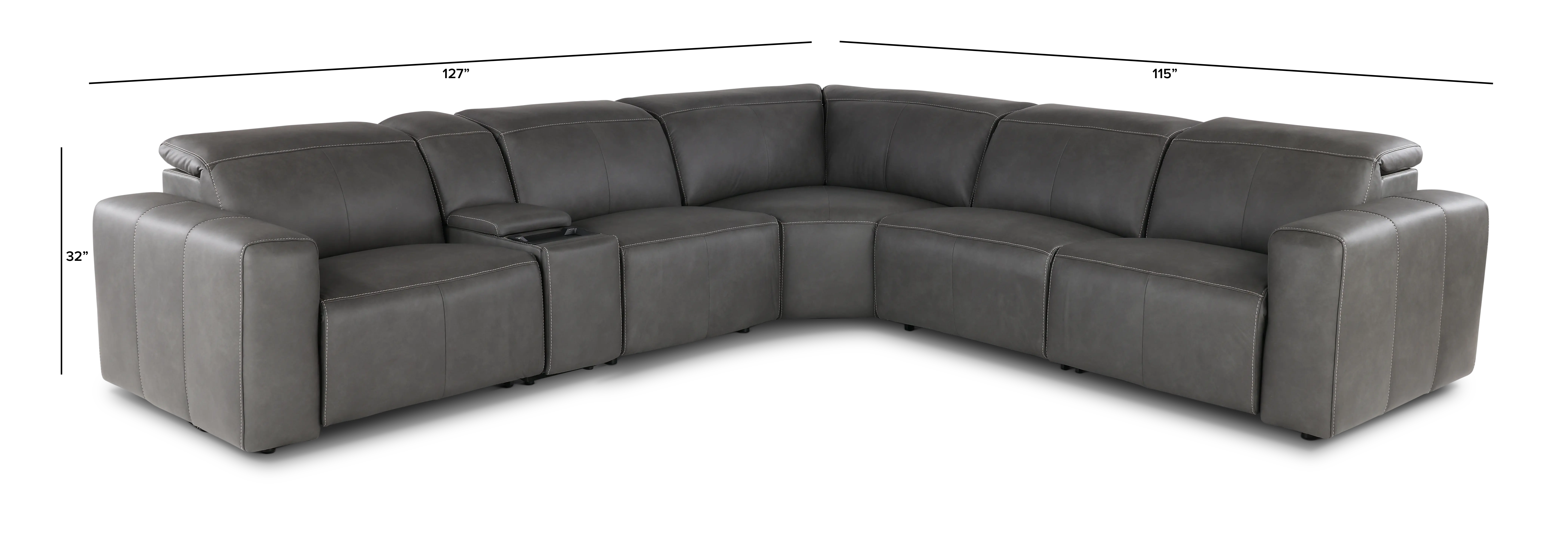 Airy Gunmetal Gray 6-Piece Power Reclining Sectional-3