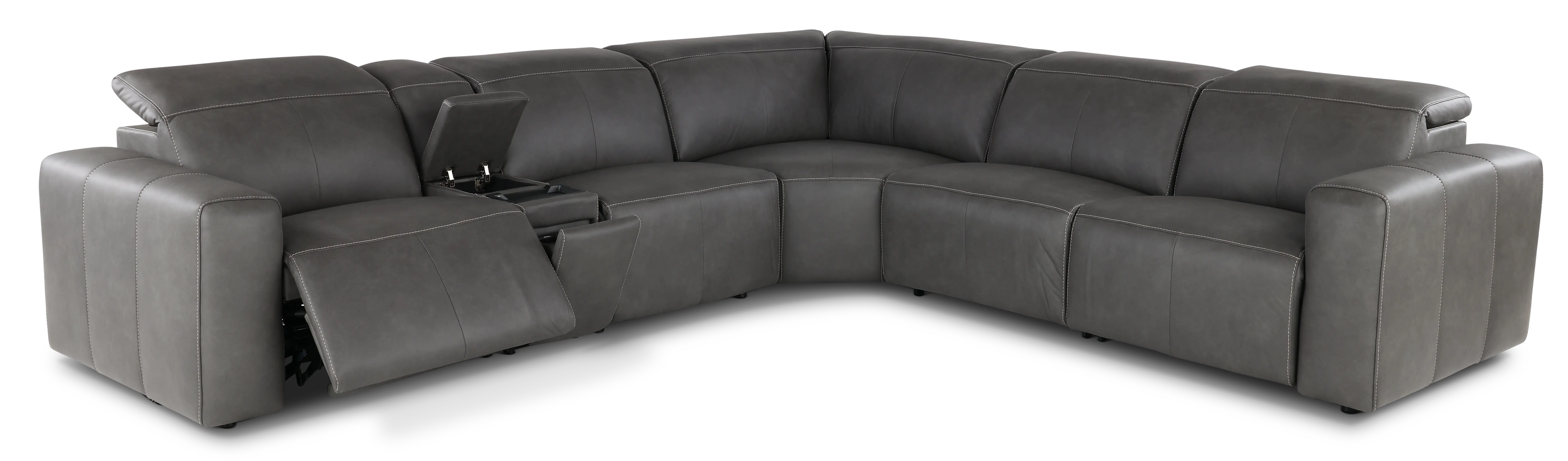 Airy Gunmetal Gray 6-Piece Power Reclining Sectional-4