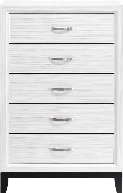 Davi White and Black Chest of Drawers-1