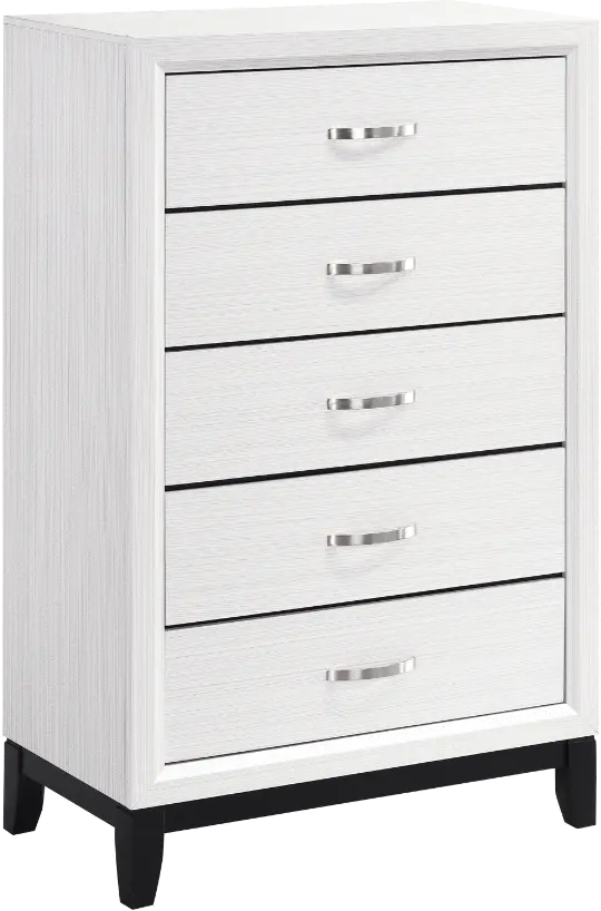 Davi White and Black Chest of Drawers-3